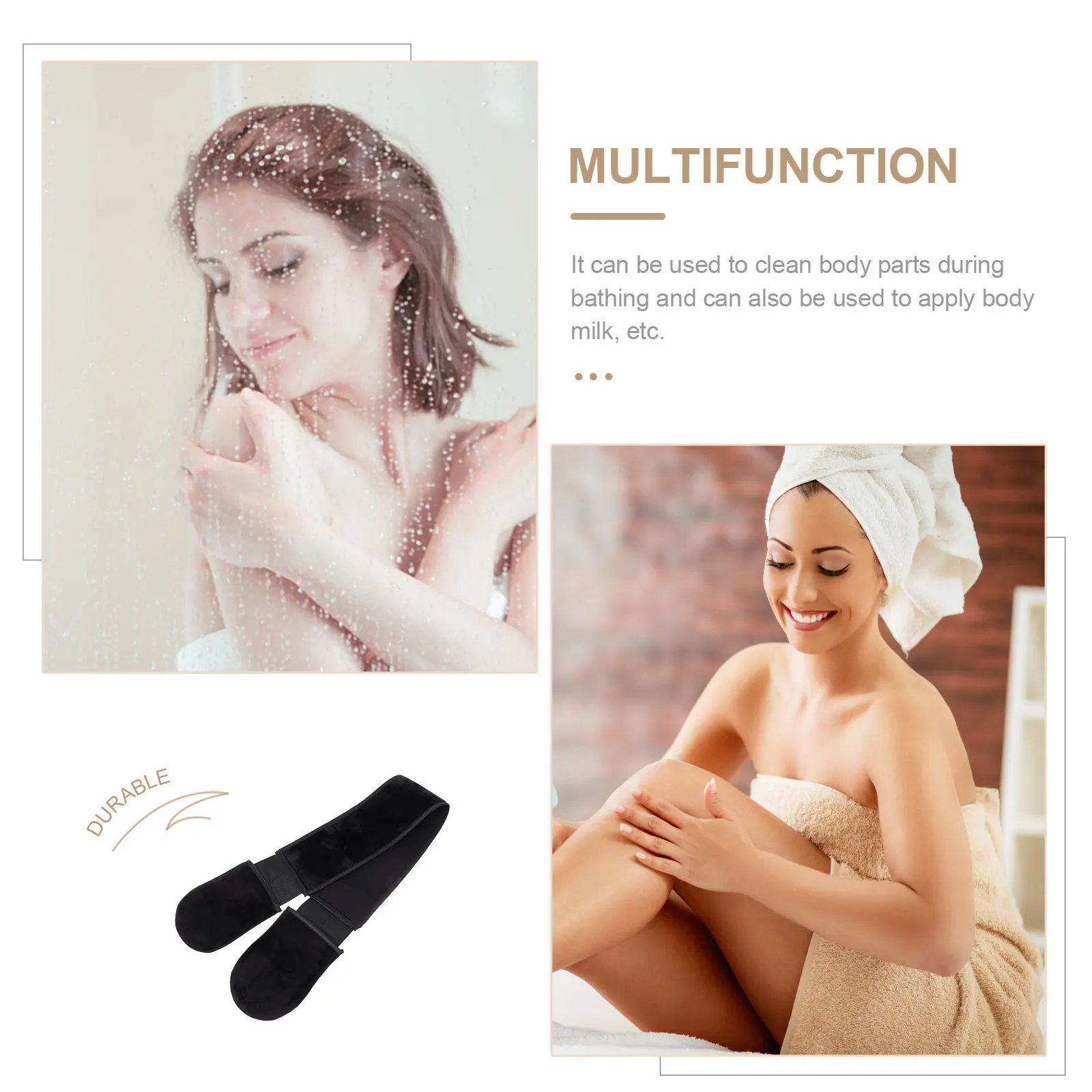 1 قطعة منظف الجسم حمام فرشاة حزام أسود شريط طويل تصميم مريح دائم الاستحمام أداة امتصاص الرطوبة الجلد ودية