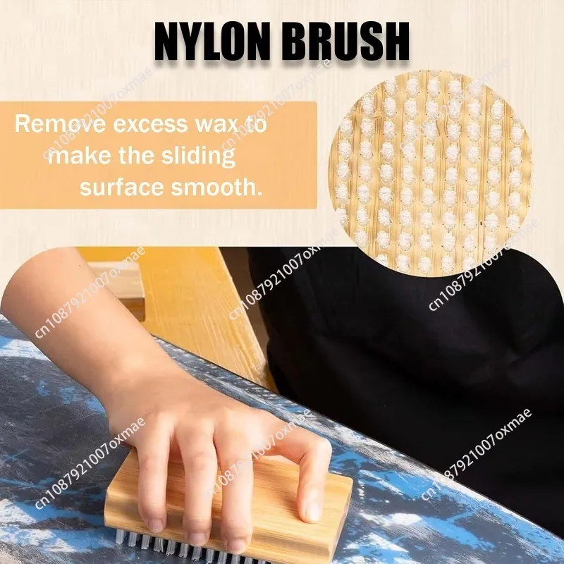 Outdoor Snowboard Surfboard Waxing Dewaxing Polishing Cleaning Horse Hair Brush Combination