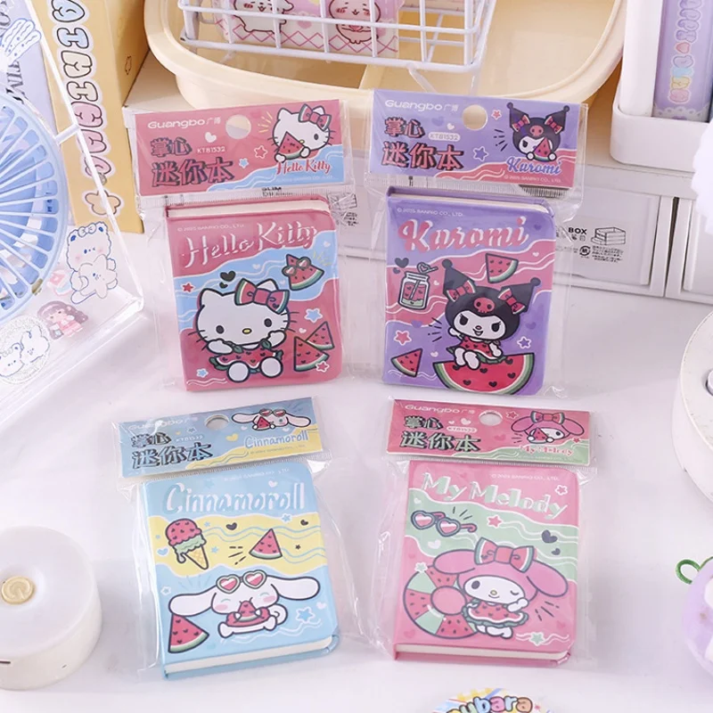 

12 шт./лот Sanrio Kuromi Melody Cinnamoroll блокнот милый портативный блокнот дневник планировщик канцелярские принадлежности подарок школьные принадлежности