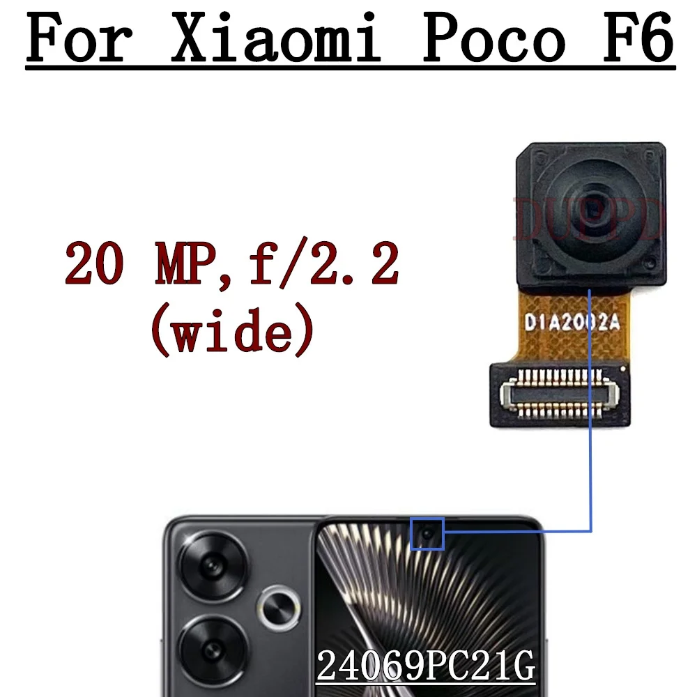 Front Rear Camera For Xiaomi Poco F6 24069PC21G Frontal Selfie Back Main Facing Wide Angle Macro Camera Flex Cable PocoF6