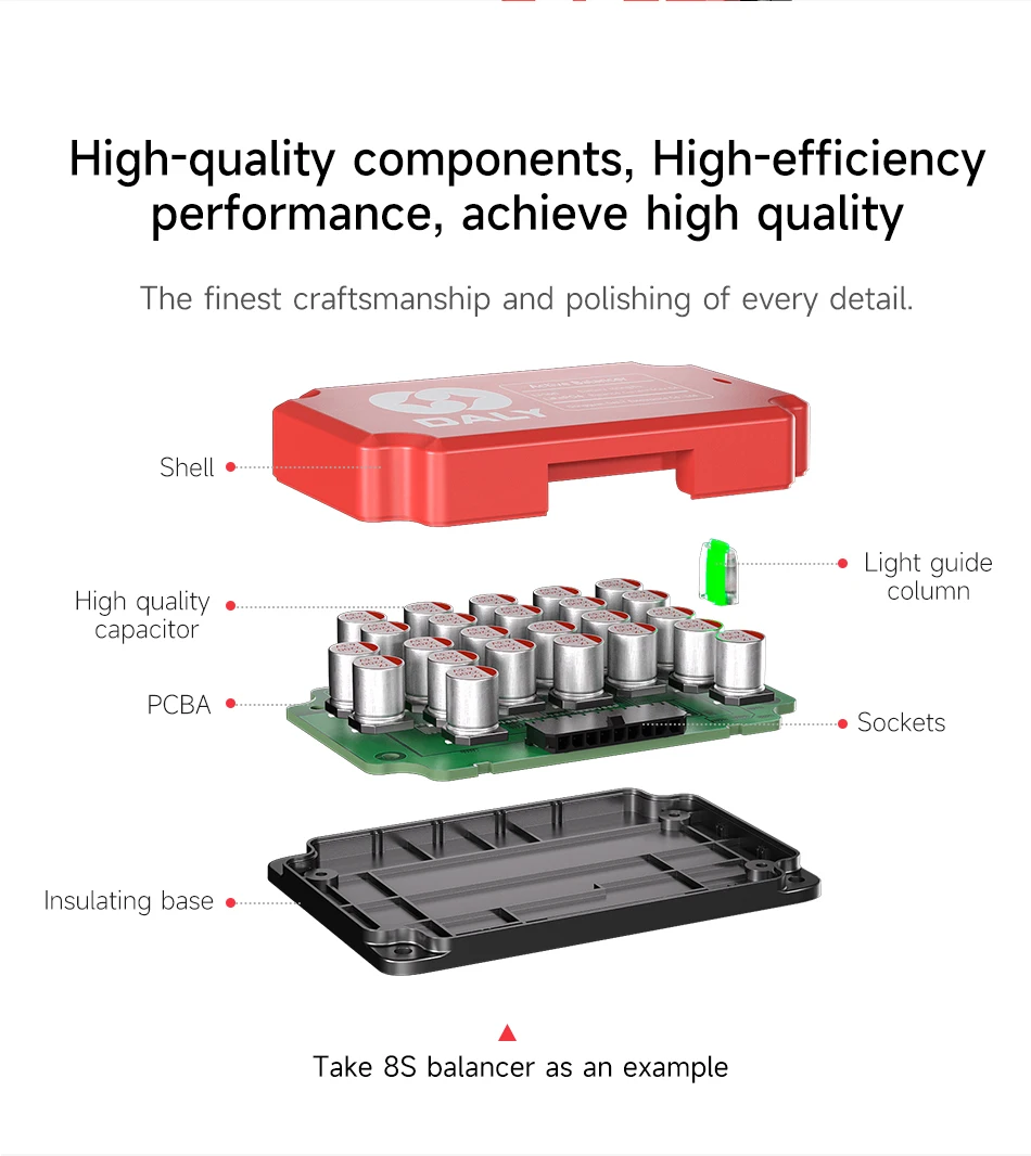 DALY Hardware Aktiver Balancer LiFePO4 5A Balancer 4S 8S 10S 12S 13S 16S Aktiver Equalizer für Energiespeicherung – Detail 12