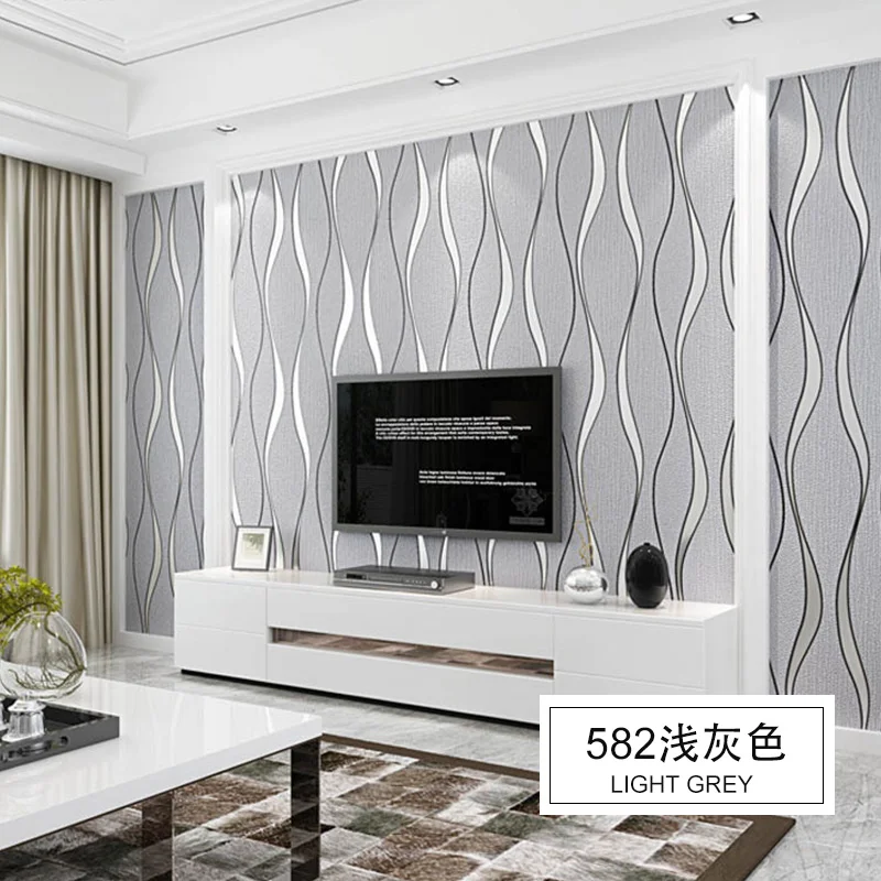 3D Wallpaper stripe wallpaper living room background wallpaper curve stripe TV background wallpaper decoration salon maison luxe