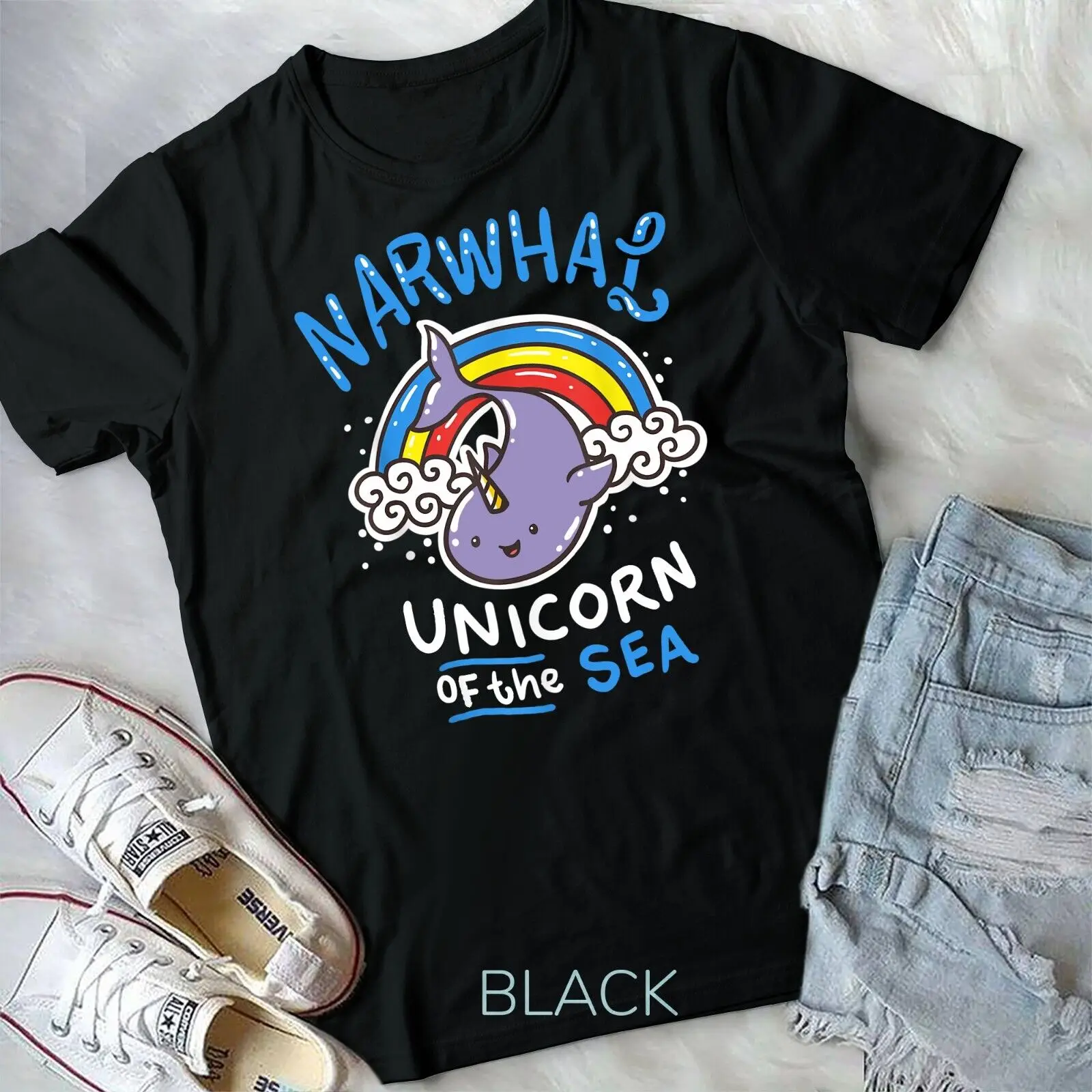 Narwhal T-Shirt Marine Biology Gift Tee Sea Whale Unisex T-shirt