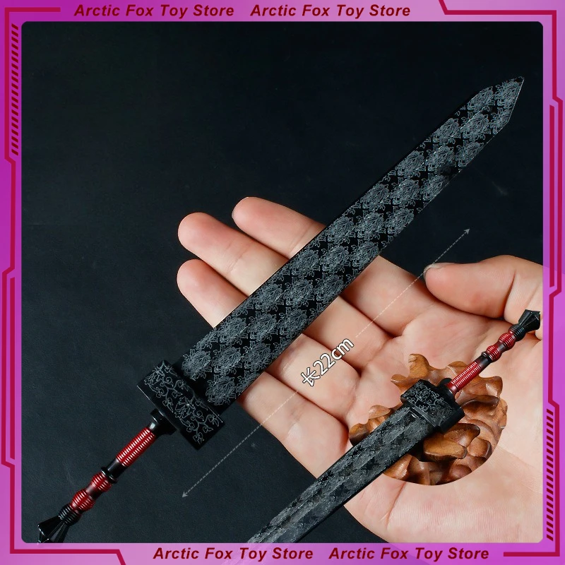 

22 см новая игровая фигурка, игрушечный меч, периферийные устройства, металлическая модель мастерства, реквизит, украшение для рабочего стола, подарок на Новый год, игрушки
