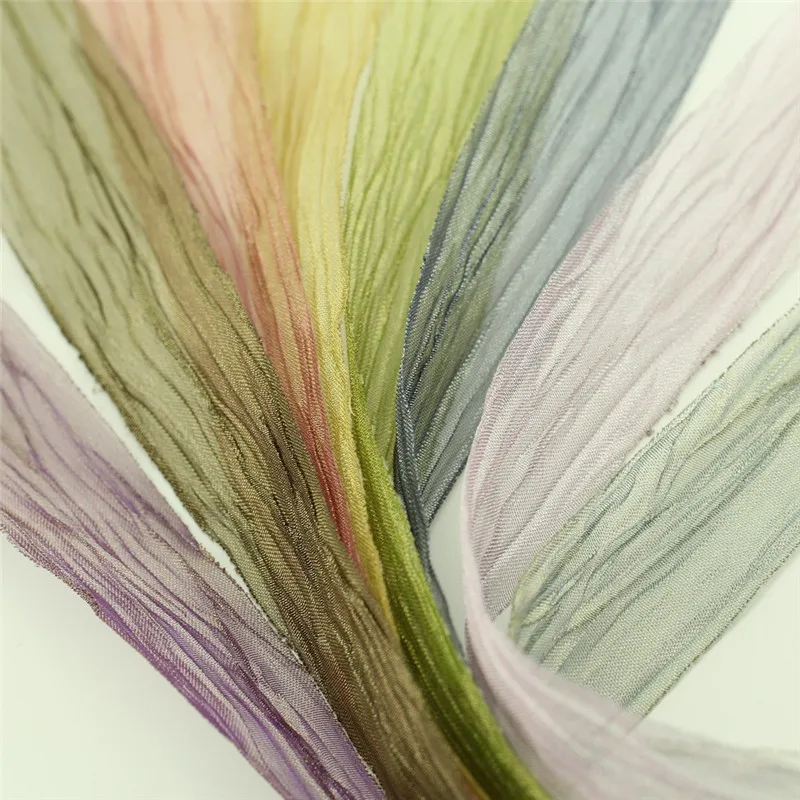5yard/lot 25-40mm pleated snow yarn new ribbon hair accessory bow diy handmade material ornament on the head ribbon diy T-055