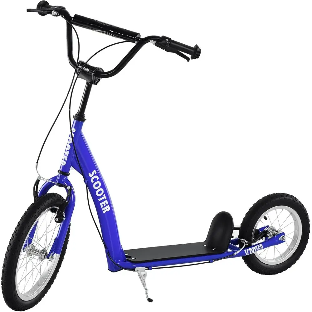 

Adjustable Handlebar Kids' Scooter with 16 Front & 12 Rear Wheels and Dual Brakes