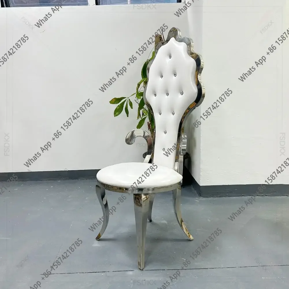 Sv Living Room Bedroom Bar Modern Luxury Royal Wedding Throne Chairs King & Queen High Back With Stainless Steel For Hotels
