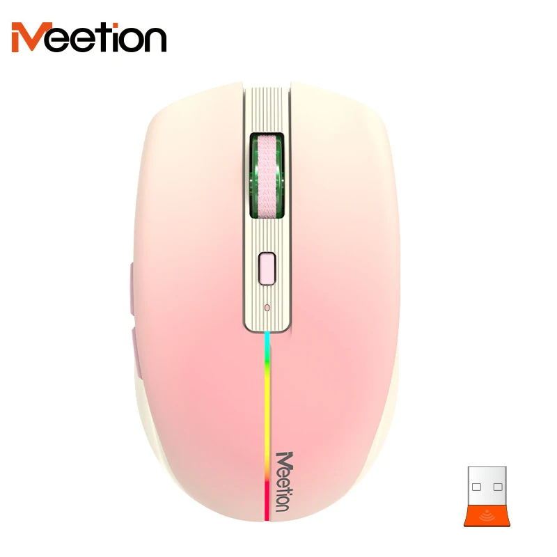 

Type-c Rechargeable Wireless Mute Bluetooth Mouse Compact and Lightweight 1600dpi Mouse RGB Light Emitting Suitable for Gaming