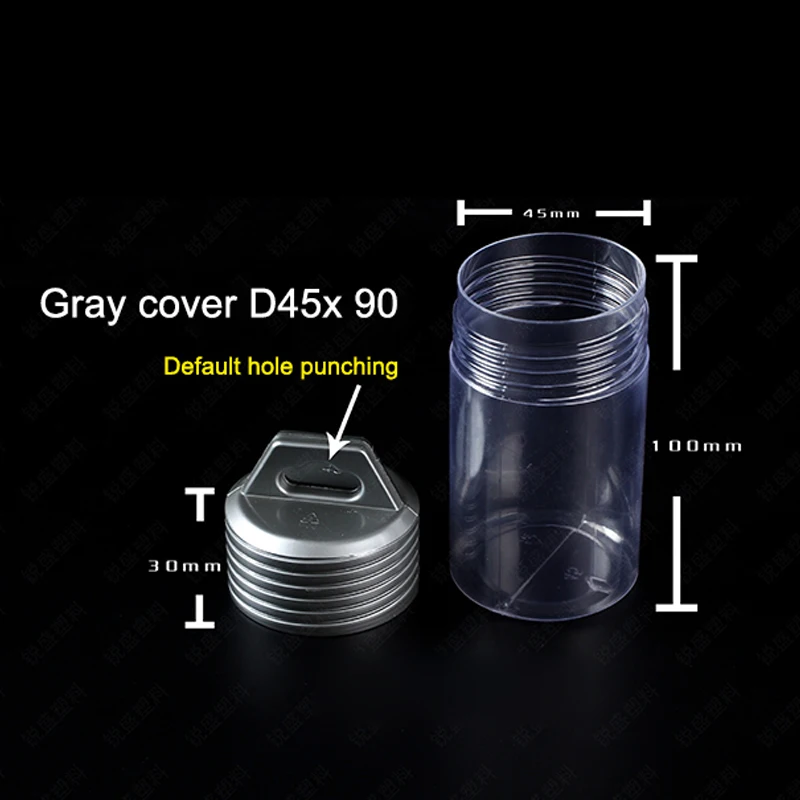1pc PVC Transparent Plastic Bottle Opener Drill Bit Round Bottle Storage Tank Free Combination Storage Container