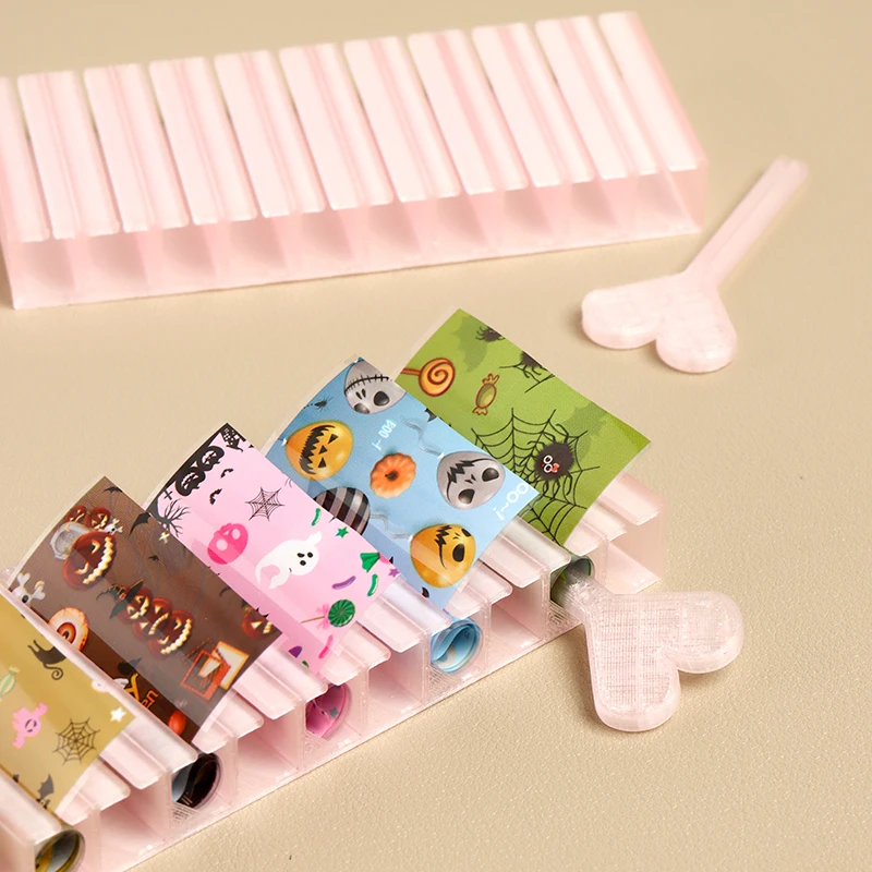 10/20 Holes Pink Storage Organizer Box For Nail Art Transfer Foils Plastic Organizer Case Empty Nail Foils Storage Container