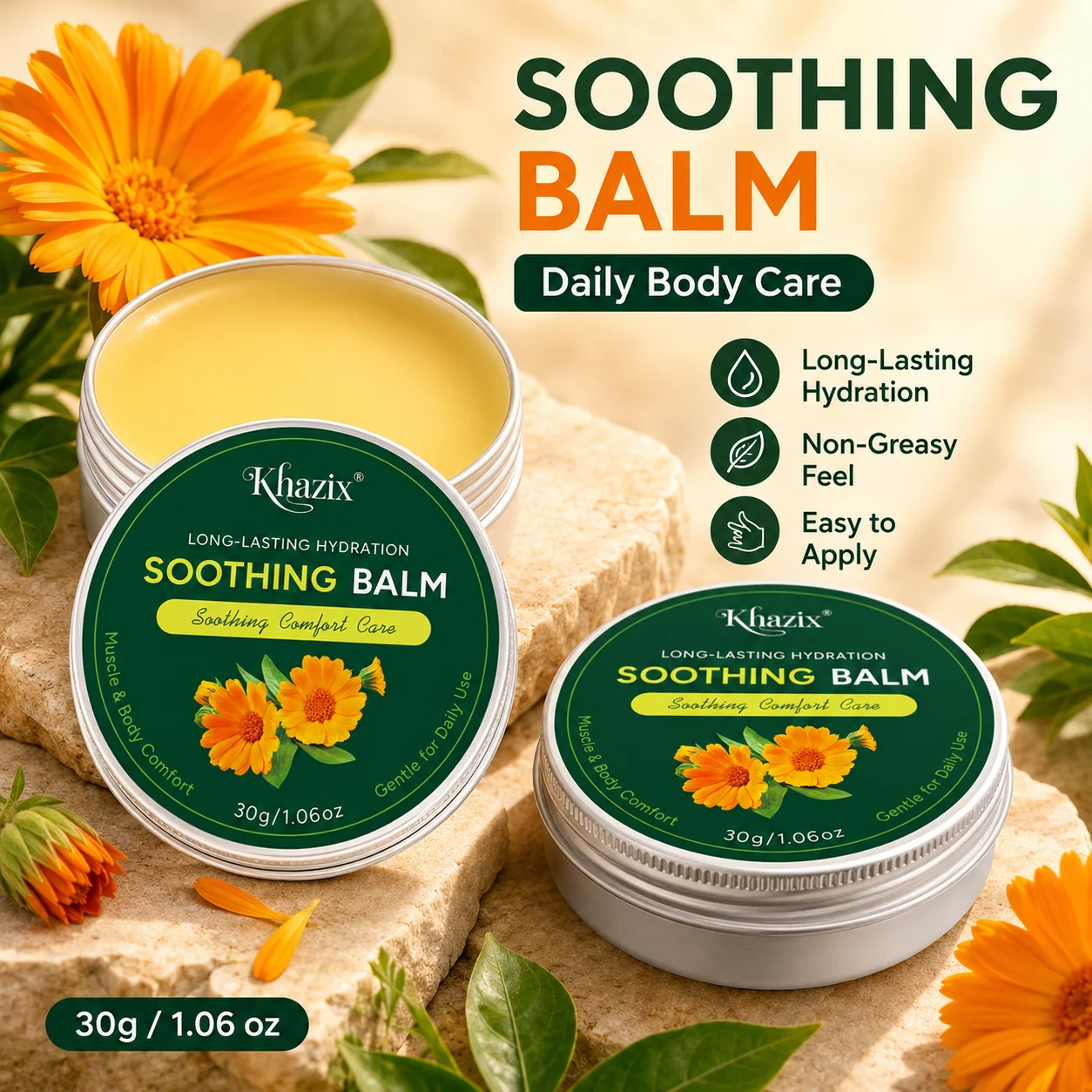 Magnesium Cream 30g, Non-Greasy Body Moisturizing Cream with Shea Butter, Chamomile & Lavender, Easy to Apply Daily Skin Care Ba