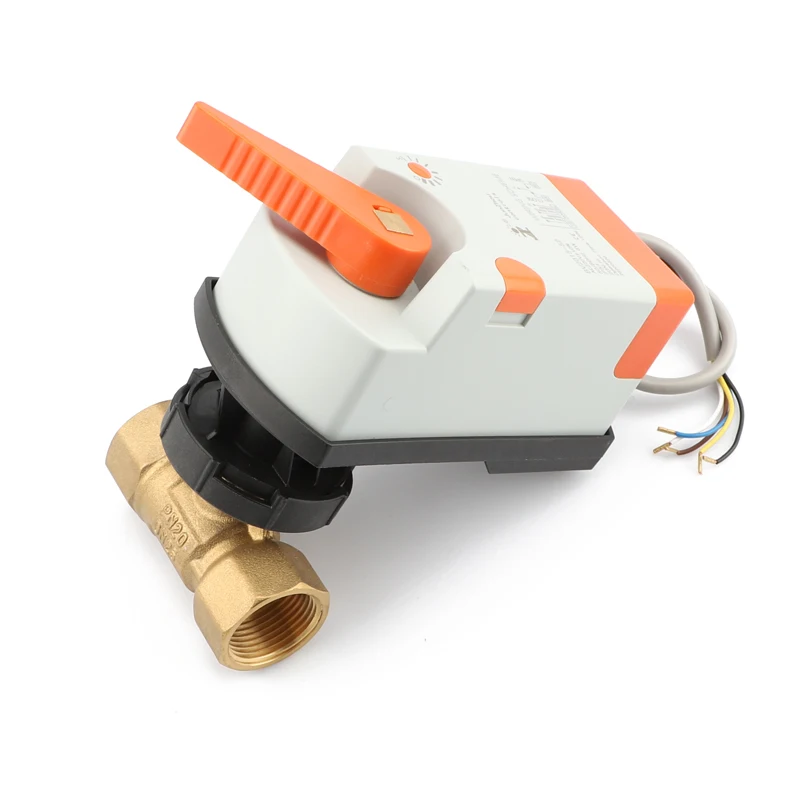 Electric AC24V AC220V Actuator with Brass Material Active Feedback Signal in Place Comes with DN25 Two-Way Ball Valve