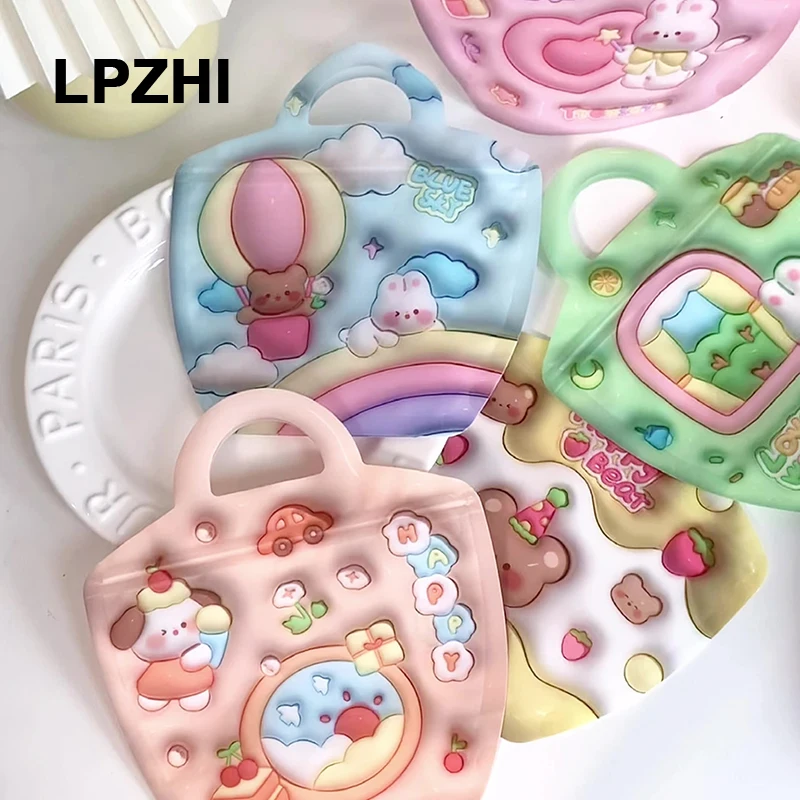 LPZHI 50Pcs Gift Bags With Handle Birthday Party Baby Shower Handmade Candy Cookies Jewelry Packaging Decoration Kids Favor