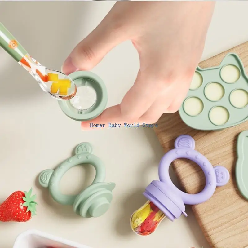B2QD Siliconen Voedsel Feeder Mallen Baby Fruit Feeder voor Baby Tandjes Relief