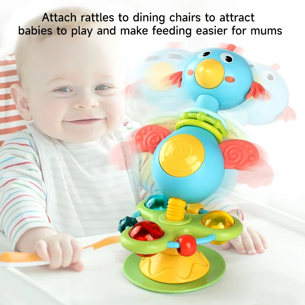 Bebê dos desenhos animados calmante tocando brinquedos chocalhos conjunto infantil cadeira alta brinquedo mesa ventosa brinquedo desenvolvimento interativo bandeja do bebê brinquedo