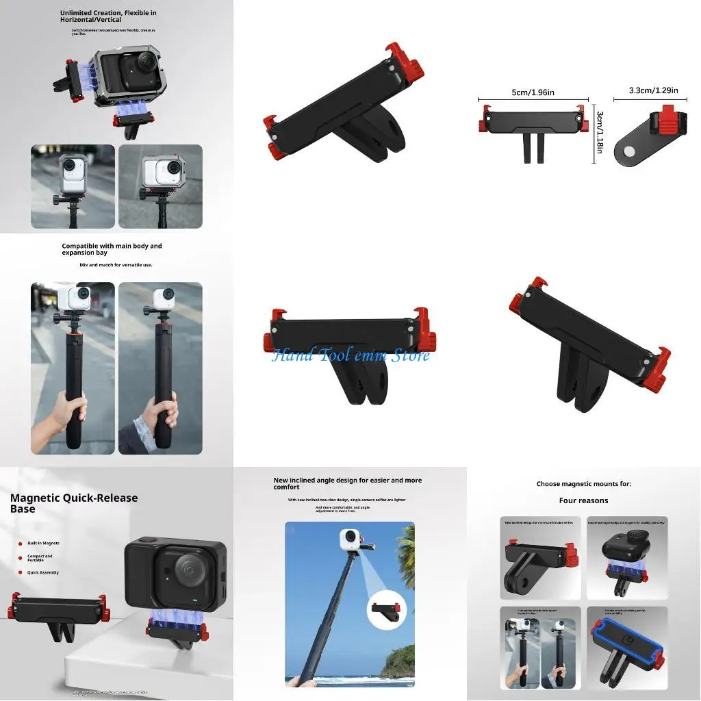 

H37F Quick Release Stabilized Clip For Action Camera Design With Metal Silicone And Travel Friendly Design