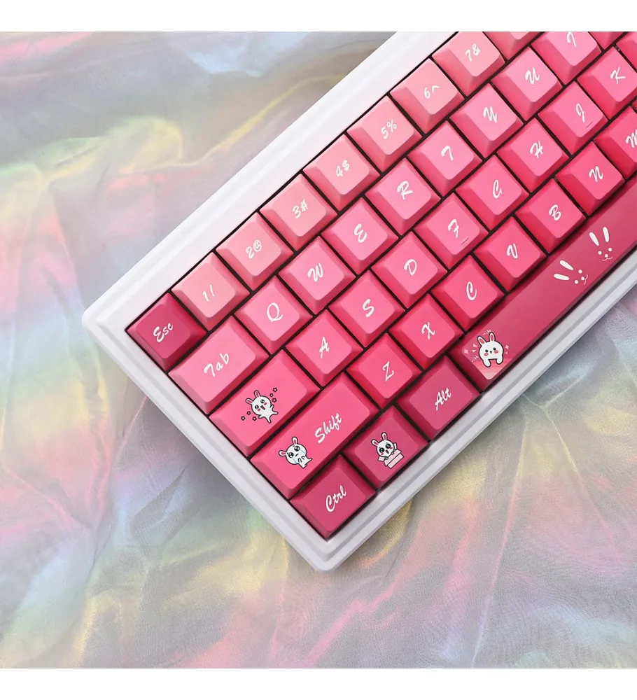 Original height gradual change powder personalized keycap PBT five-sided sublimation adaptation 61/75/87/104 mechanical keyboard