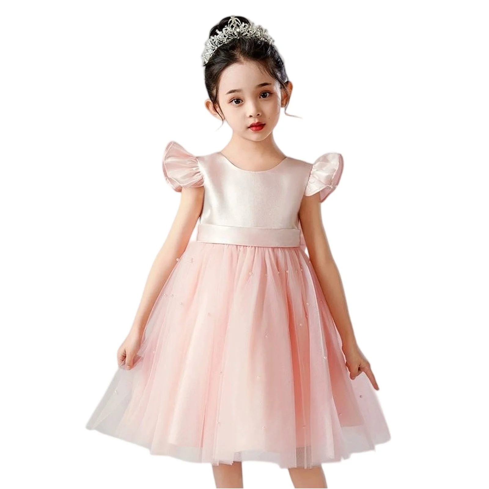 

Flower Girl Wedding Dress Tulle Short Sleeveless A Line Holiday Birthday Party Kid Girl Ball Gown Girls Formal Dresses 2025