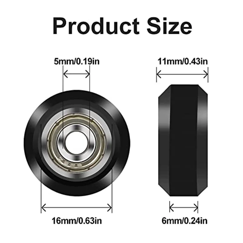 3D Printer Parts POM Pulley Wheel 625zz Idler Pulley Gear Passive Round Wheel Compatible for Creality Ender 3 CR-10 CR-10S