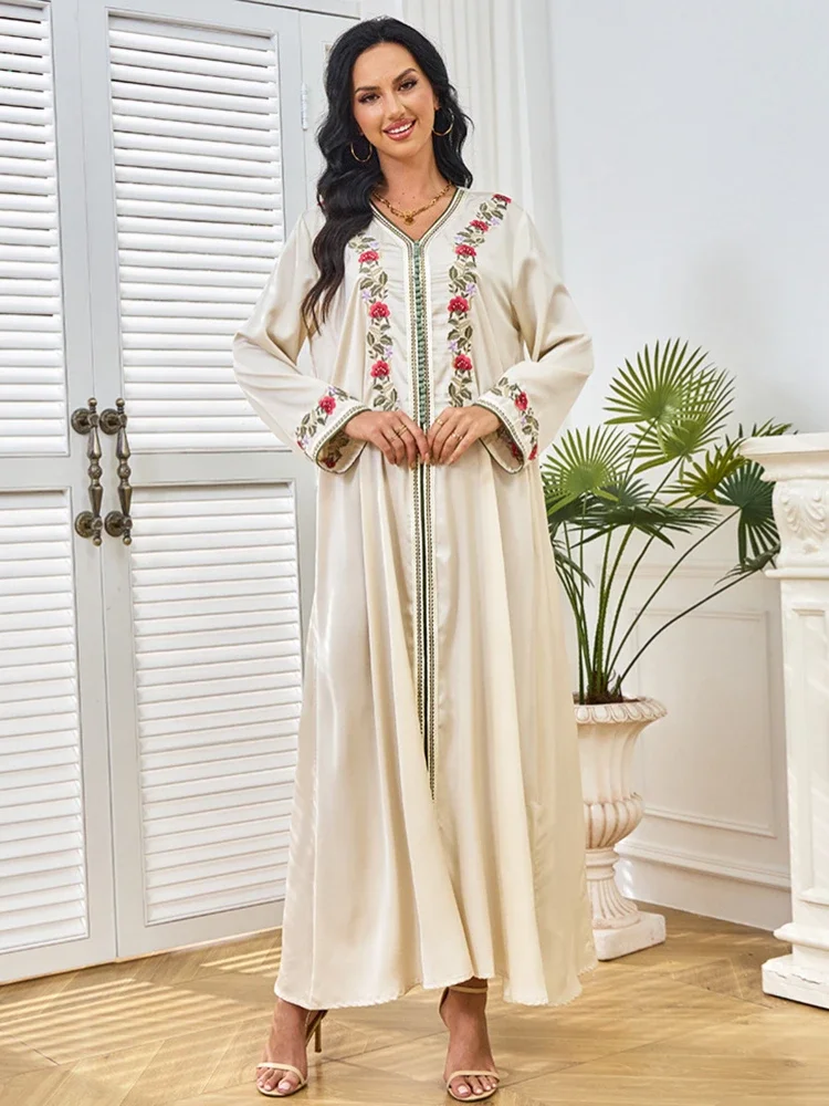 Eid Muslim Abaya for Women Dubai Dresses Party Long Robe Jalabiya Embroidery Ramadan Morocco Arab Abayas Kaftan Islam Vestidos