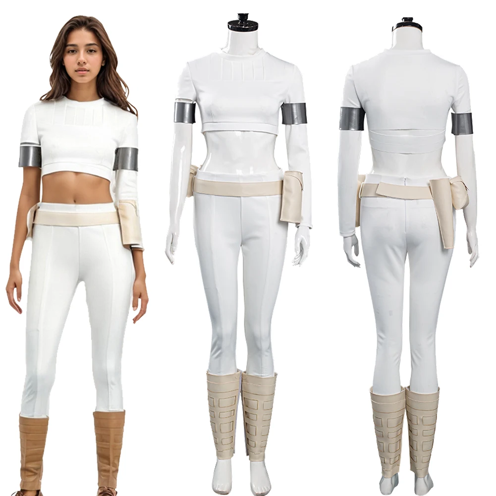 Padme Cosplay Amidala Movie Space Battle Fantasia Costume Disguise For Girls Women Adult Halloween Carnival Party Suit