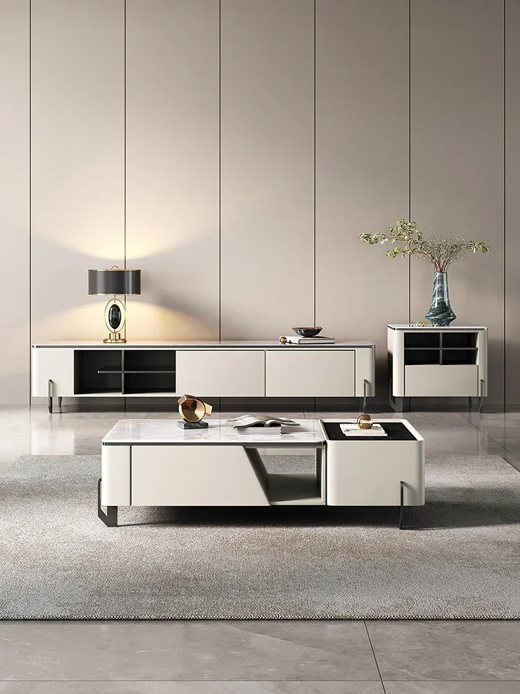 Durable Simple Living Room Light Luxury Creative Rock Plate Elevated Small Unit Tea Table