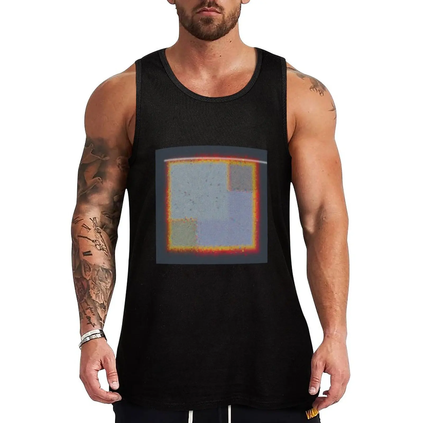 The print 'Expected Glitch' Tank Top gym men anime clothes gym t shirt men gym top