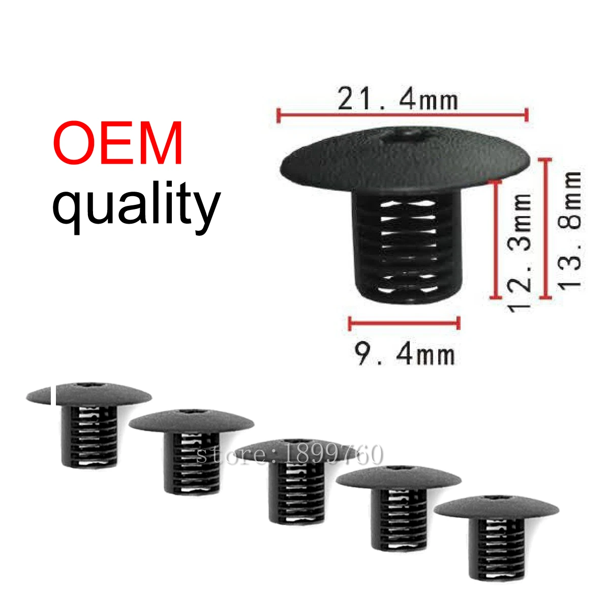 10/100x OEM quality Nylon Cowl Top Stud Retainer Cover for Chrysler 6503339 Dodge Ram 13/16