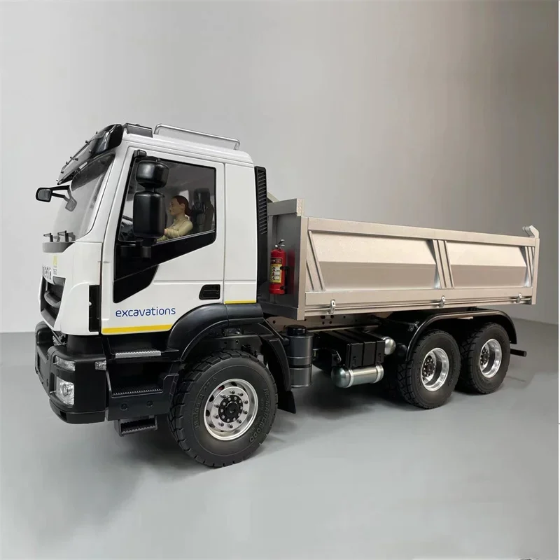 

1/14 RC Hydraulic Truck with Painting 6×4 CNC Differential Lock Axle Electric Remote Control Dump Truck Iveco Model Toy