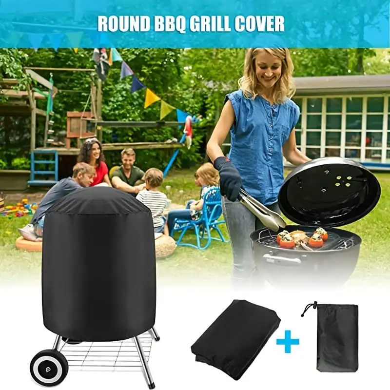 1pc 22-inch Charcoal Grill Cover for the 22-inch Weber Grill-Gas Grill Lid with Hook and Loop, Waterproof and UV Resistant Mater