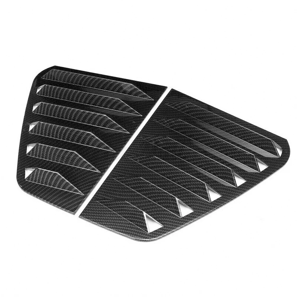 Upgrade Your Car\\\\\\\'s Rear Appearance with Carbon Fiber Car Rear Side Door Glass Shutter Louver Cover Superior Material!