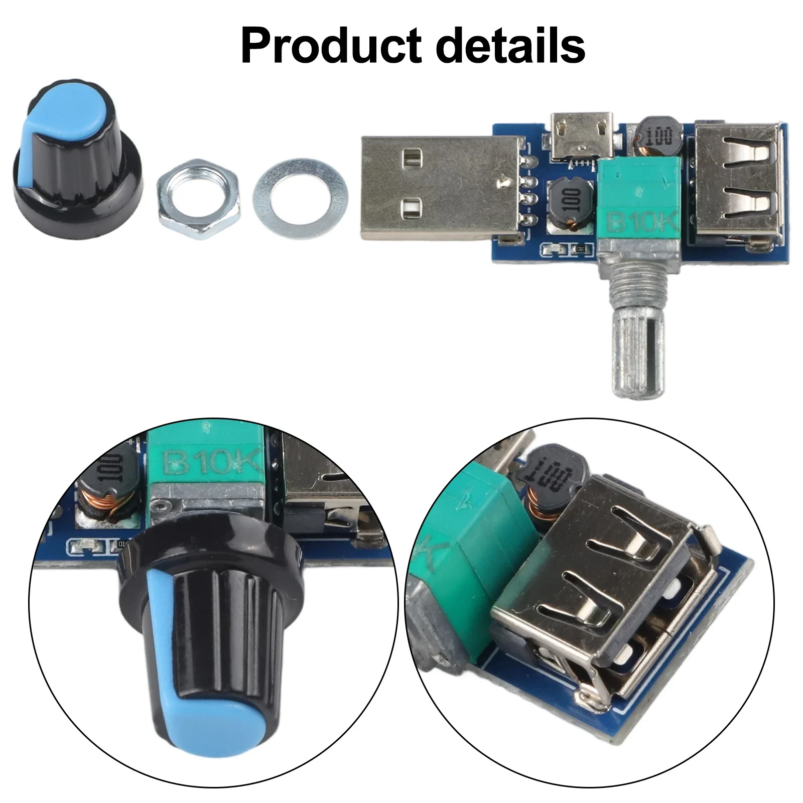 Air Volume Adjuster Boost Circuit Board DC Voltage Controller Electric Motor Driver 5v Usb Fan Speed Regulator