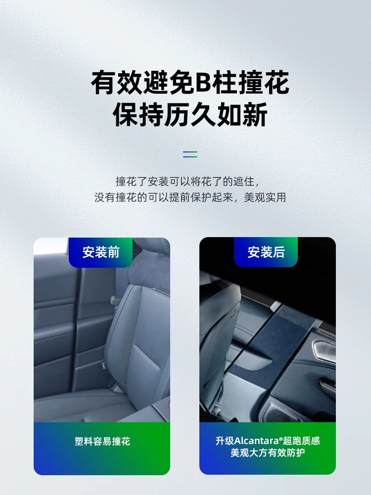 For LYNK CO 900 2025 Alcantara B-pillar Collision Protection Sticker