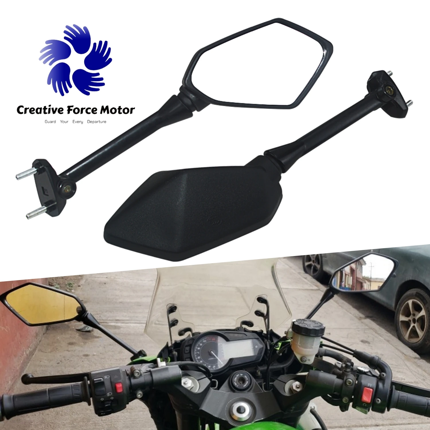 

Rear View Mirror Motorcycles Sports Edition Side Mirrors For Kawasaki Ninja ER6F 650R 2009-2016 400R 2010-2014 Z1000SX 2011-2014