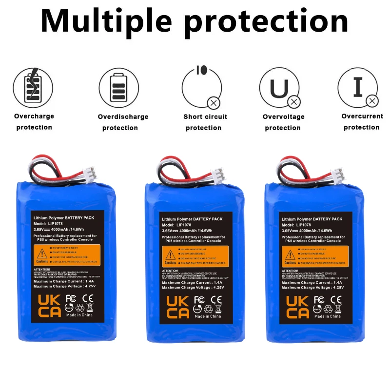 4000mAh Rechargeable Li-ion Battery LIP1708 Batteries for Sony PlayStation 5 PS5 Dualsense Controller CFI-ZCT1 W B U