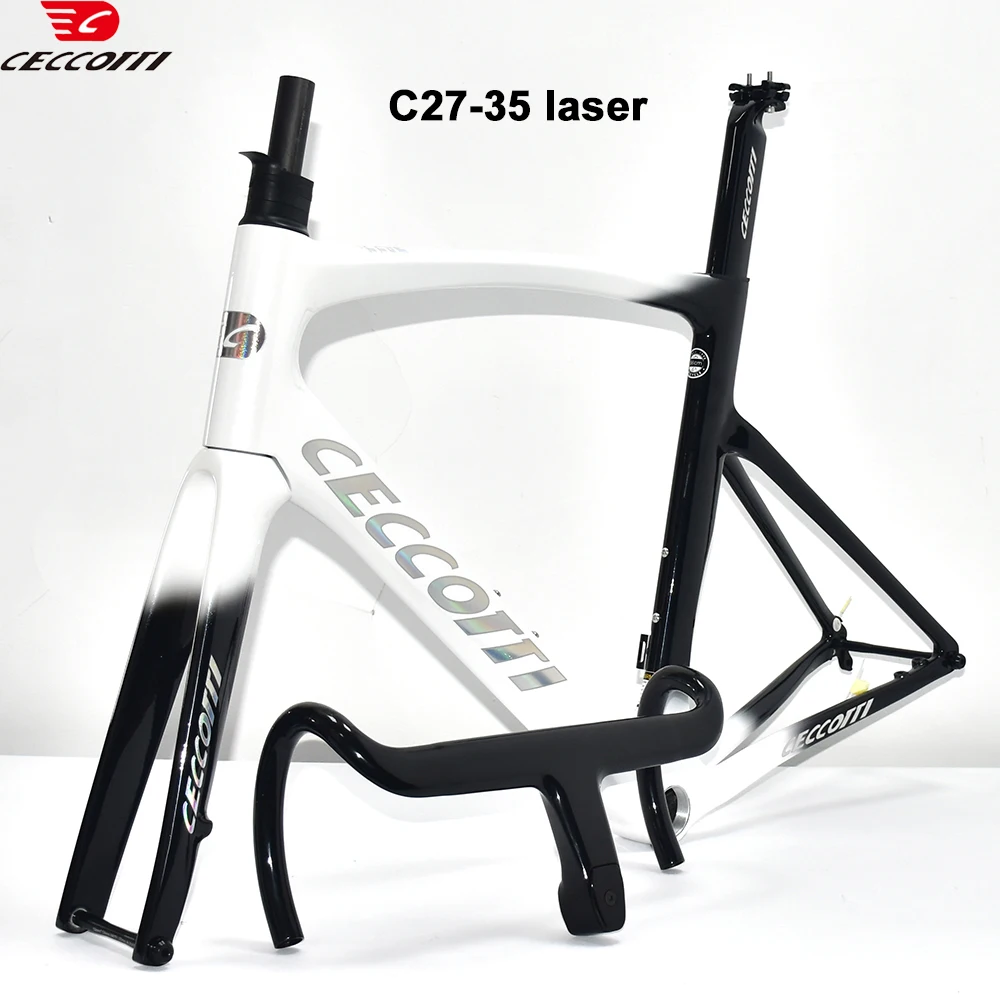 

CECCOTTI RF27 Model T1000 Full Carbon Bicycle Frameset with Handlebar T47BB Disc Brake Full Internal Cable Road Bike Frame