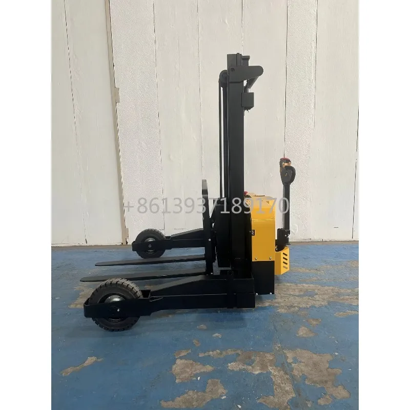 1.5ton Rough Terrain Electric Self-Loading Stacker 3000mm Forklift with Straddle Legs 24V/135Ah Gel Battery Moving with Truck