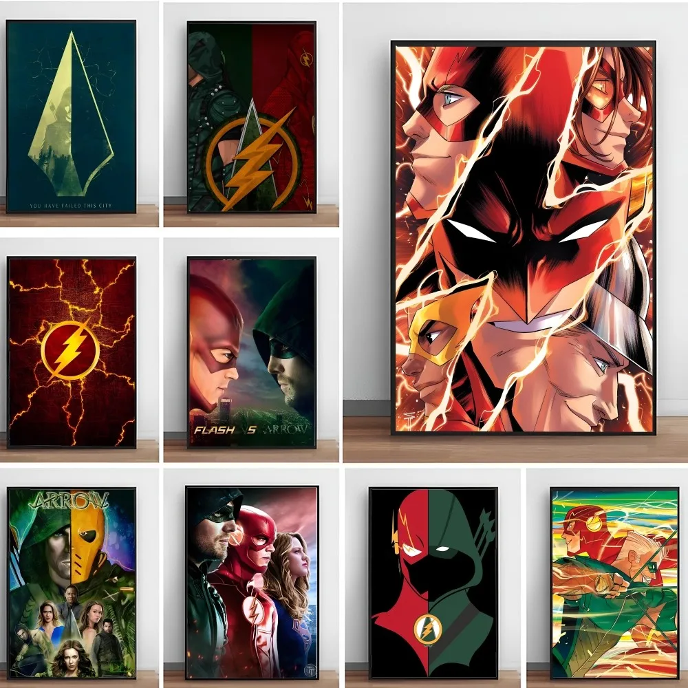 Movie G-Green Arrow And F-Flash Poster Paper Print Home Living Room Bedroom Entrance Bar Cafe Art Painting Decoration