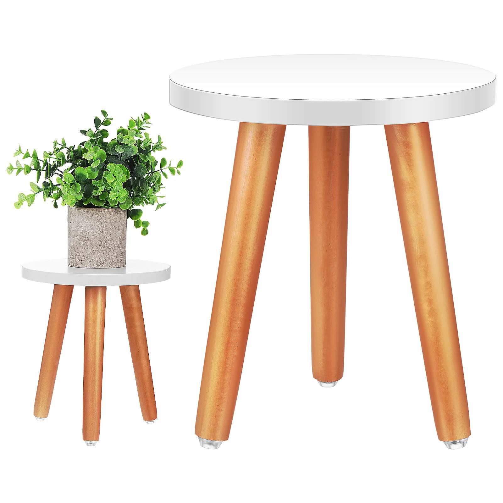 

2 Pcs Solid Wood Flower Stand Room Decor Stands Indoor Plants Riser Wooden Small Stool For