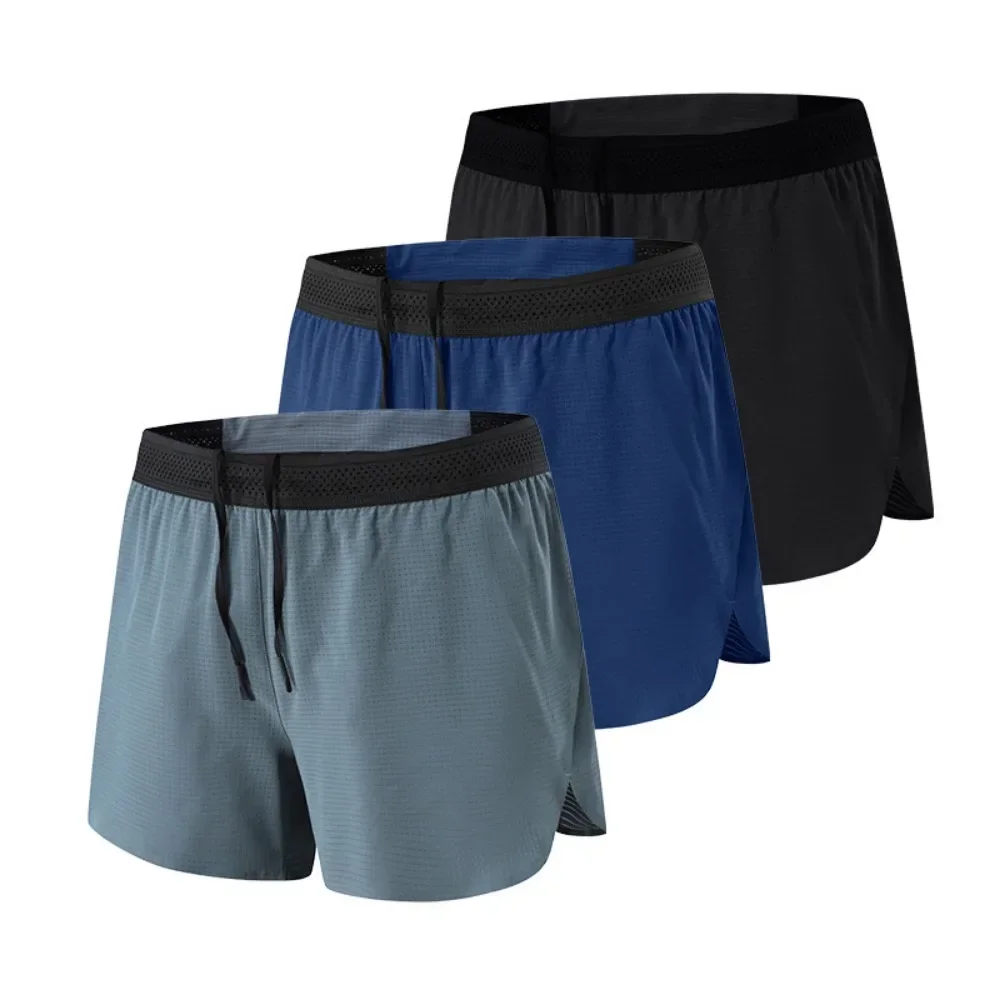 Zomersportshorts voor heren Anti-blootstelling Marathon Running Training Shorts Losse Fitness Racing Sneldrogende driekwartbroek