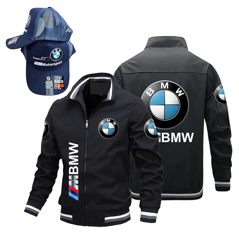 BMW Logo Men's Jacket BMW Top Comfortable Mature BMW Logo Cap 1+1 Casual Large Size Trench Coat Hard Shell Outdoor Travel