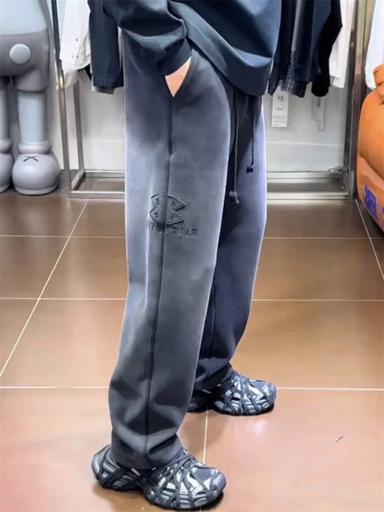 

Мужские зимние спортивные брюки American Waed Adient: утепленные, прямого кроя, широкие штанины, повседневные штаны