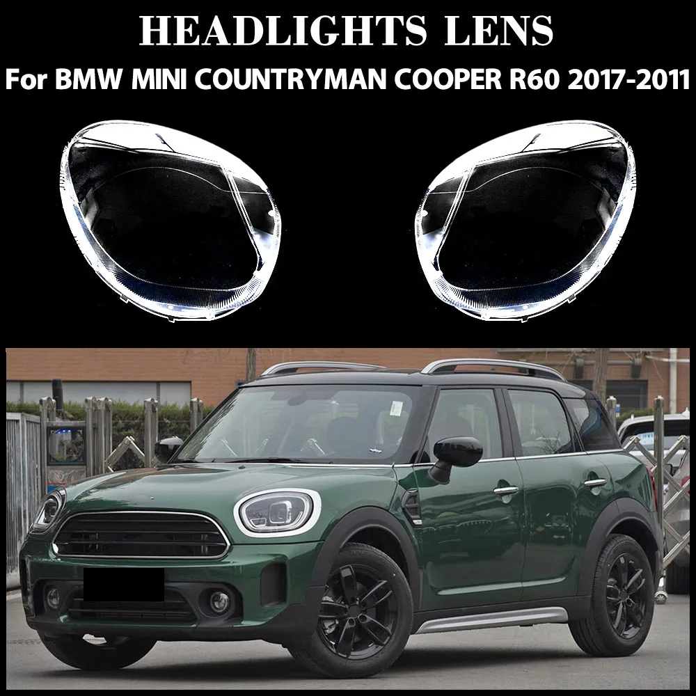 

For BMW MINI COUNTRYMAN COOPER R60 2017 2018 2019 2020 2021 Transparent Headlamp Cover Headlight Mask Lampshade Lamp Shell Lens