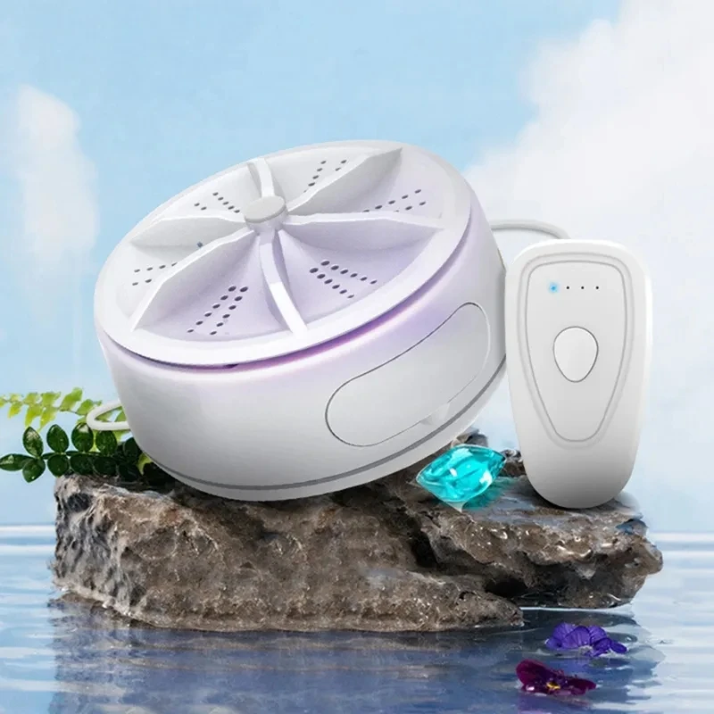 Mini Ultrasonic Turbo Washing Machine Baby Clothes Washing UV Disinfect Laundry Portable Travel Underwear Washer USB