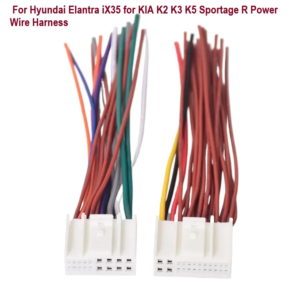 For Hyundai Elantra iX35 For KIA K2 K3 K5 Sportage R Power Wire Harness Car Radio Audio Wiring Harness  ISO Power Cable Adapter