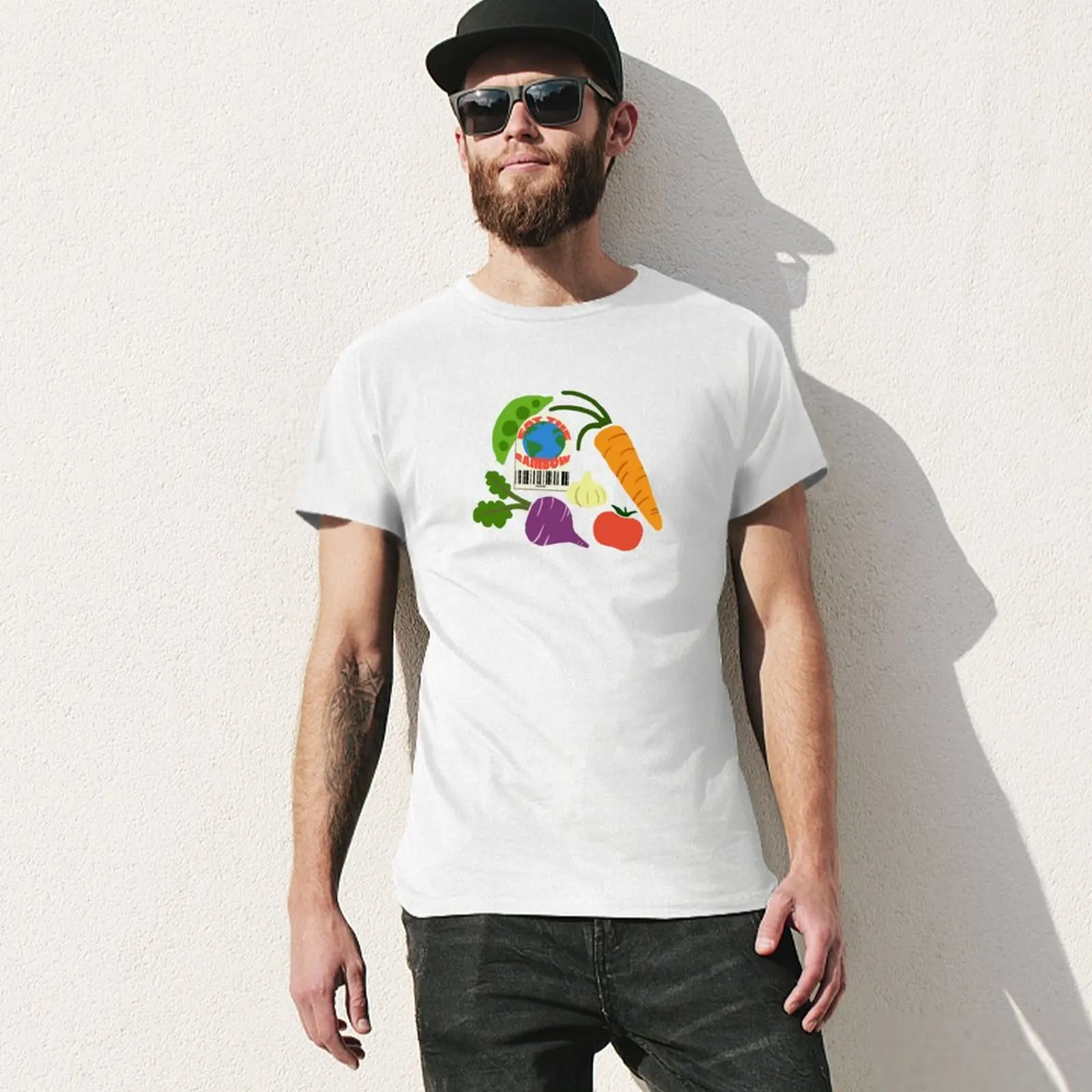 Essen Sie die Regenbogen T-Shirt Hemden Grafik T-Shirts Schwergewichte Tier druck für Jungen Sommer Top lustige T-Shirts für Männer