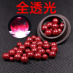 AAA Fully Transparent Natural Cinnabar Loose Bead Raw Ore Crystal Cinnabar Accessories DIY Round Bead Transportation Charms