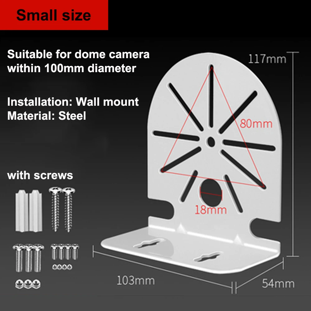 2.5'' 4.5'' 6.5'' Right Angle Wall/Ceiling Mount Bracket Holder Monitoring Hemisphere Support for Hikvision Dahua IP Dome Camera