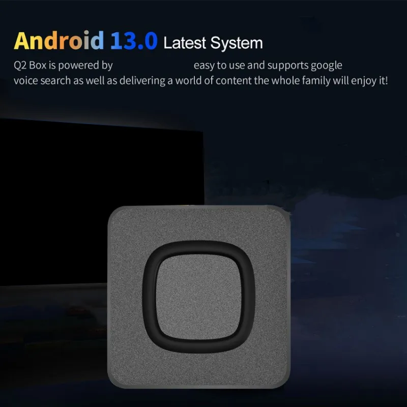 

CABE-Q2 HD Smart TV Box Wi-Fi Сетевая приставка для телевизора для Android 14, 4K, зеркальный плеер с экраном, вилка европейского стандарта