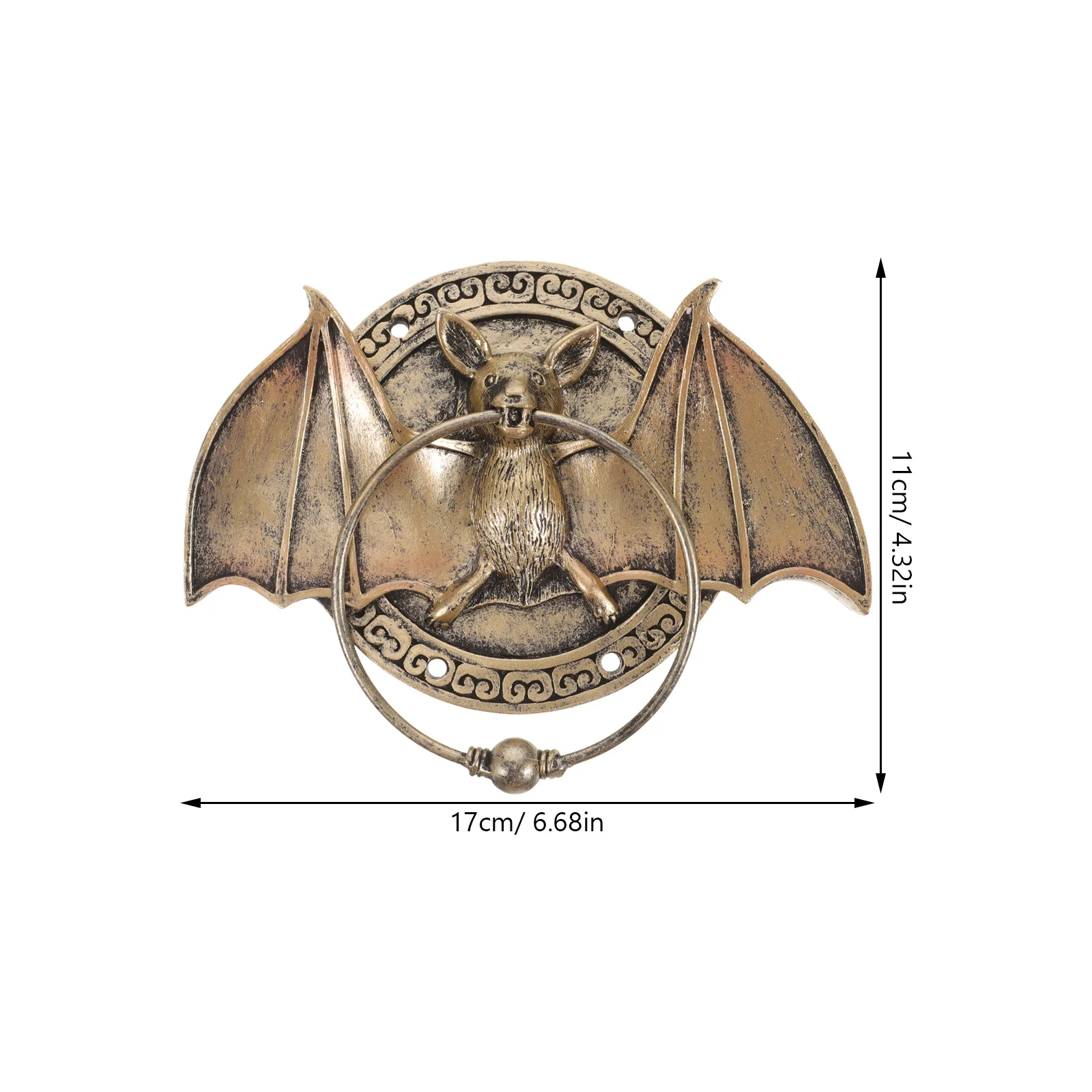 박쥐 모양 문손잡이 레진 장식용 현관문 보안손잡이 클래식 하드웨어 액세서리